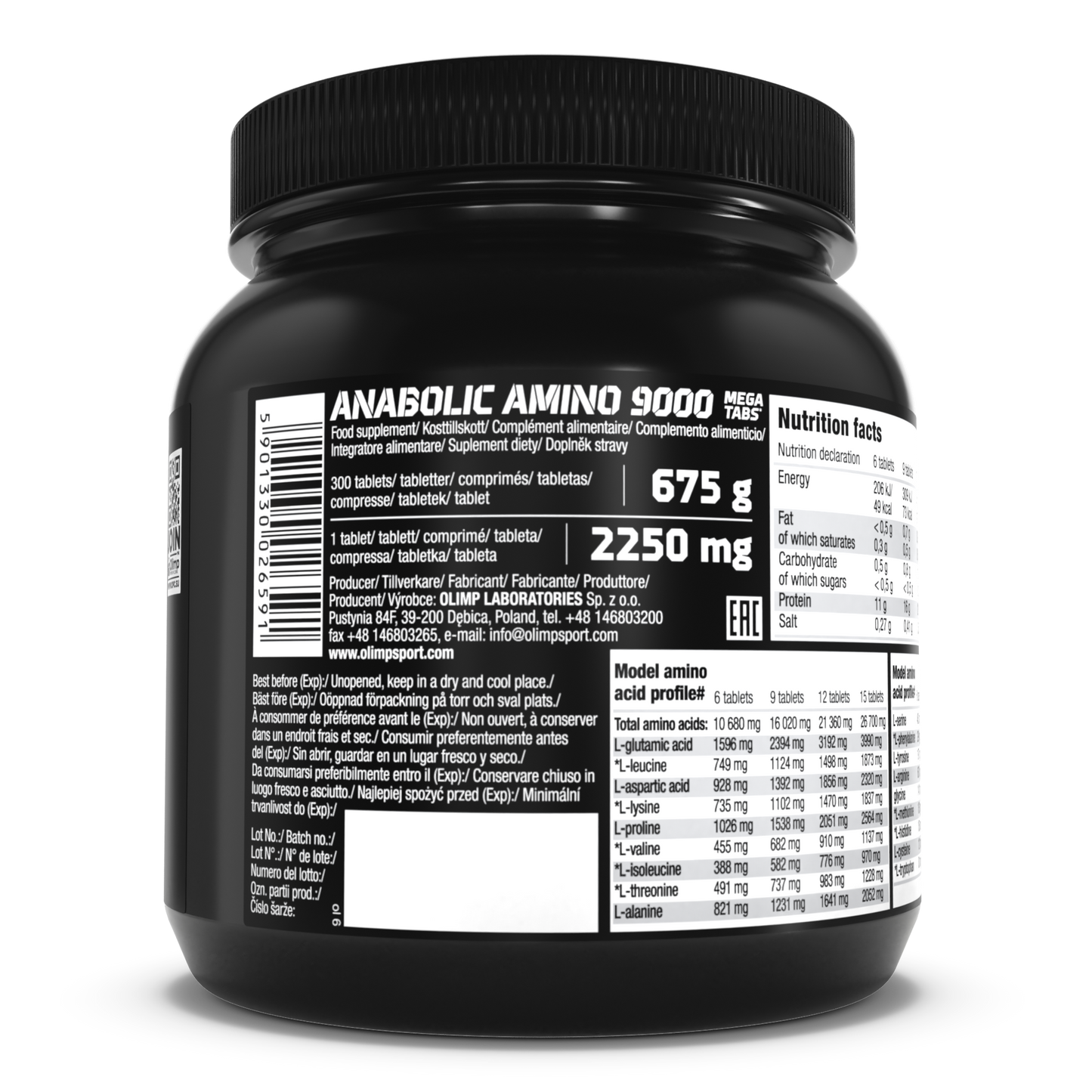OLIMP Sport Nutrition Anabolic Amino 9000 Mega Tabs® – 300 Tablets