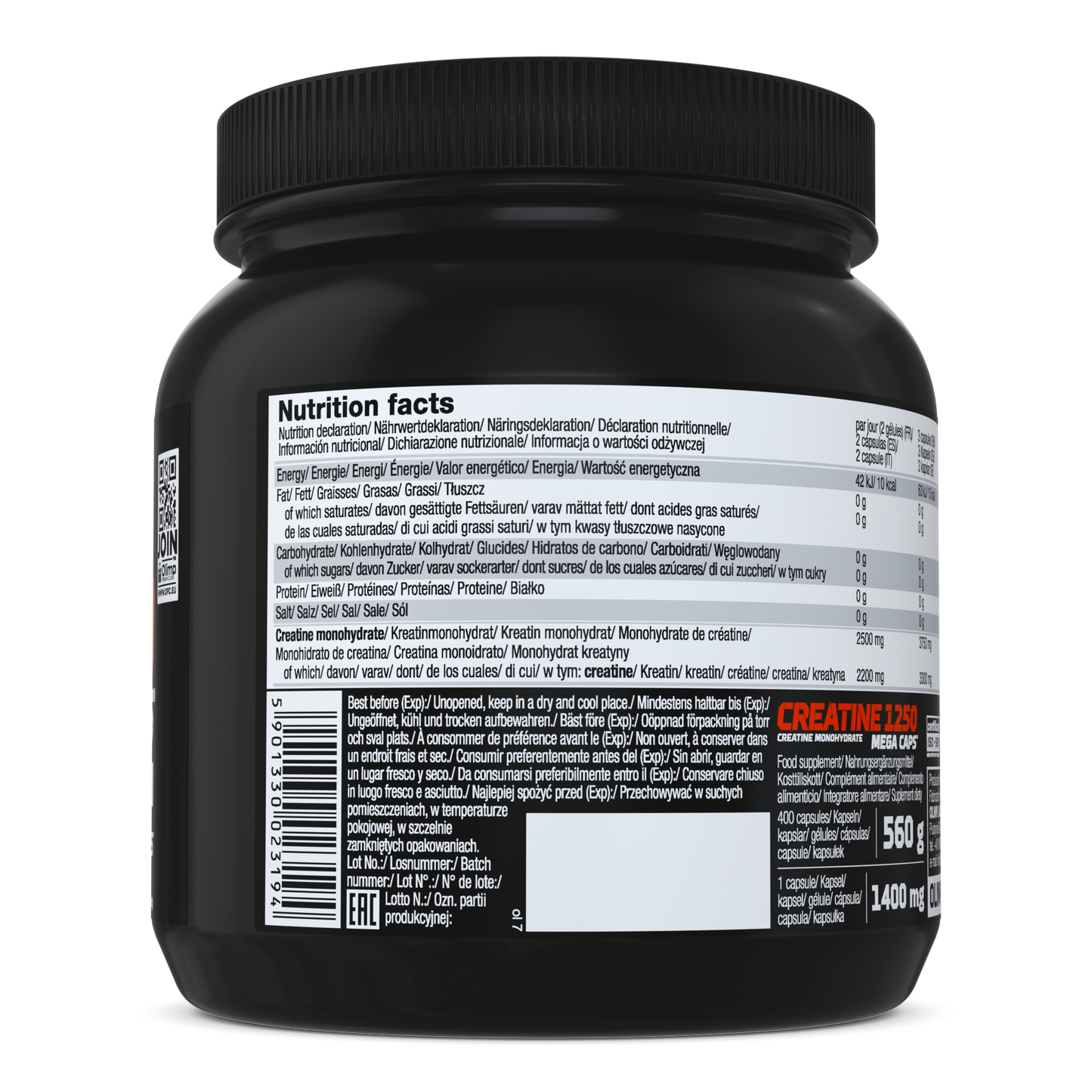 OLIMP Sport Nutrition Creatine 1250 Mega Caps® – 400 Capsules