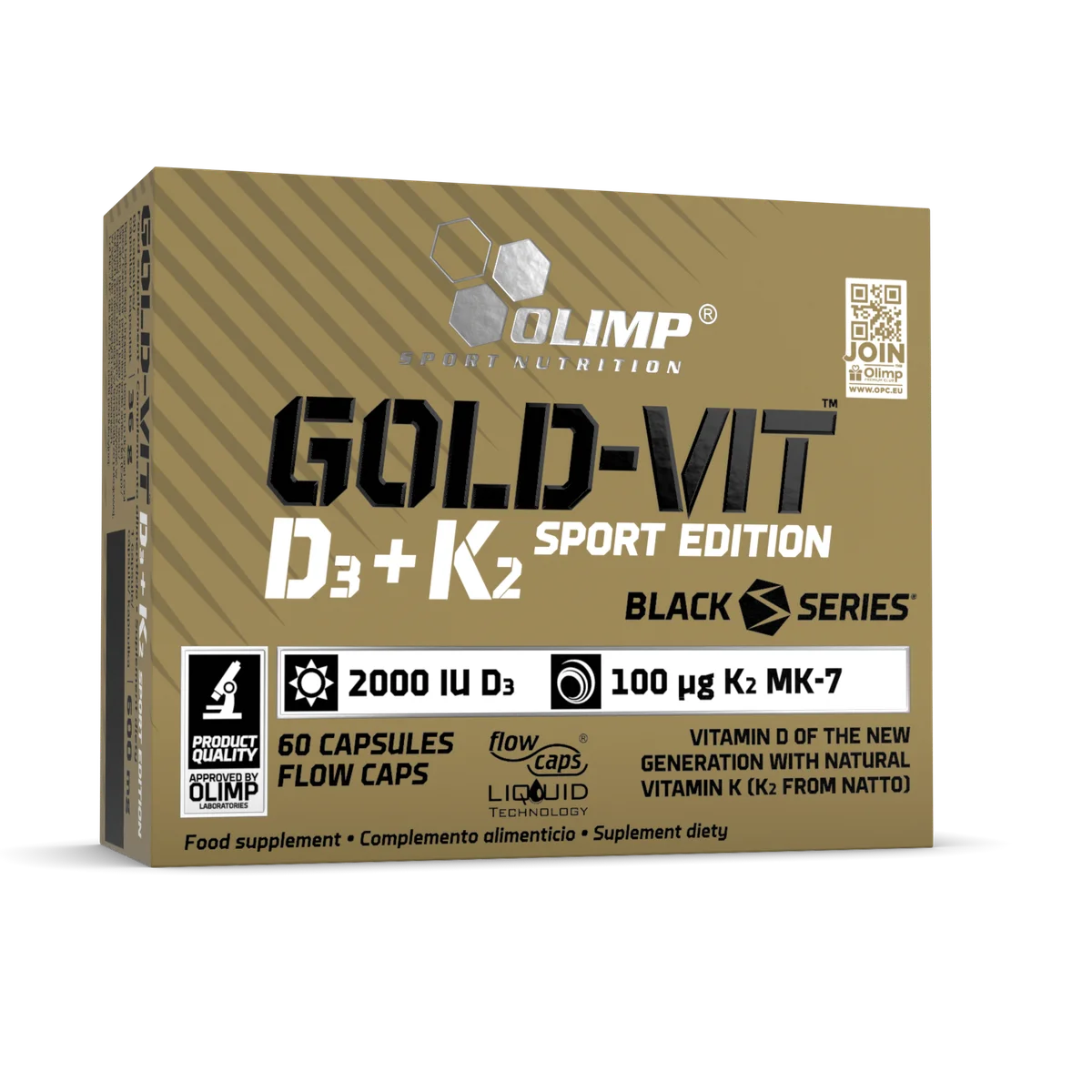 Gold-Vit® D3+K2 2000 IU Sport Edition – 60 Capsules