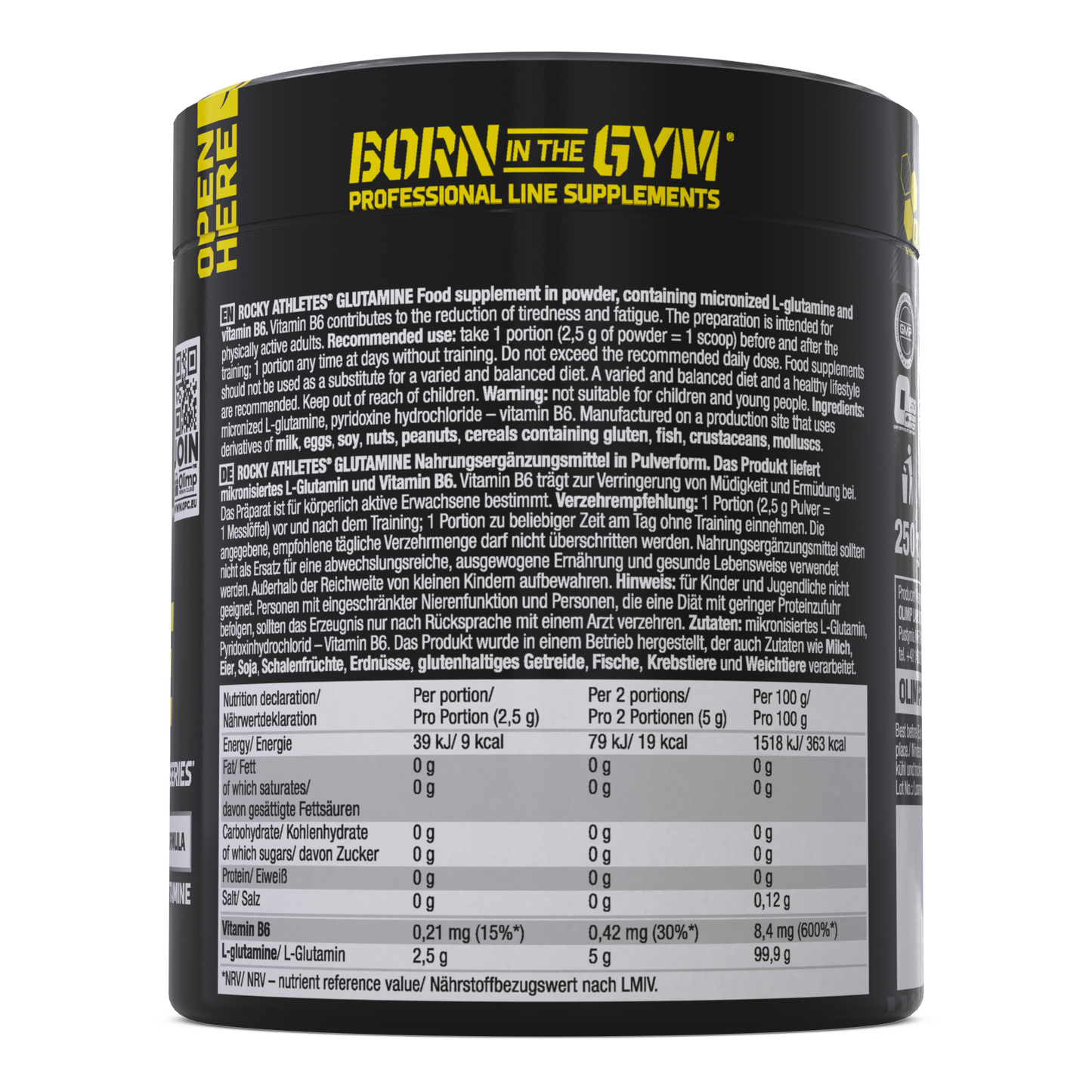 Rocky Athletes Glutamine – 250 g