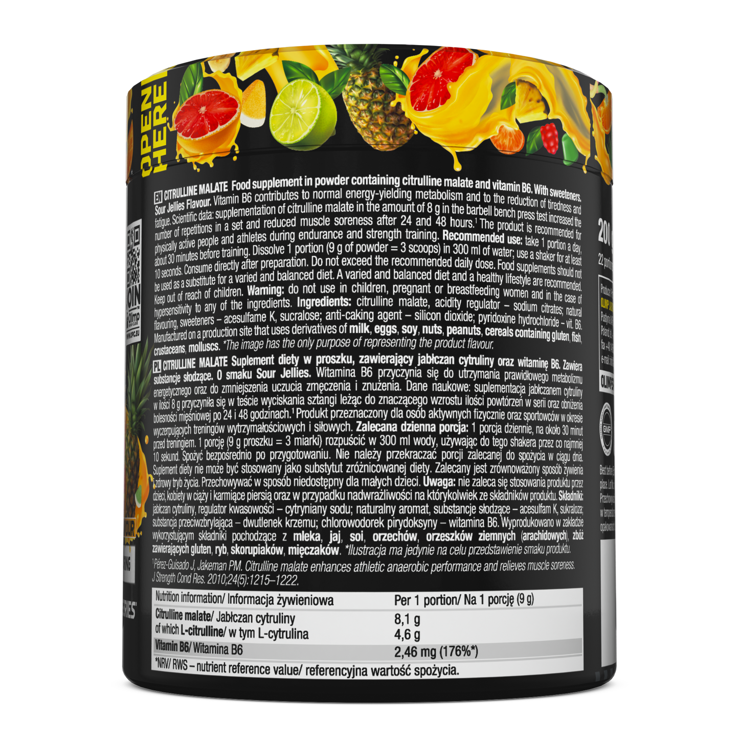 Citrulline Malate 200 g Sour Jellies