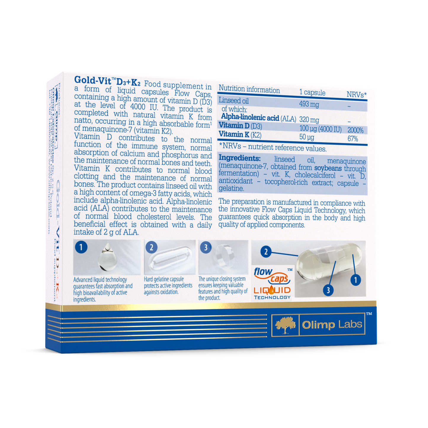 Olimp Gold-Vit D3 + K2 4000 IU (30 Caps)