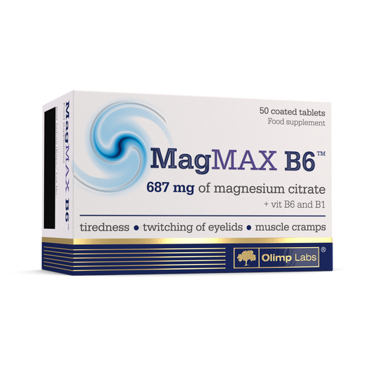 Olimp MagMAX B6 (Magnesium Citrate 687 mg + Vit. B6 and Thiamine) - 50 Tablets